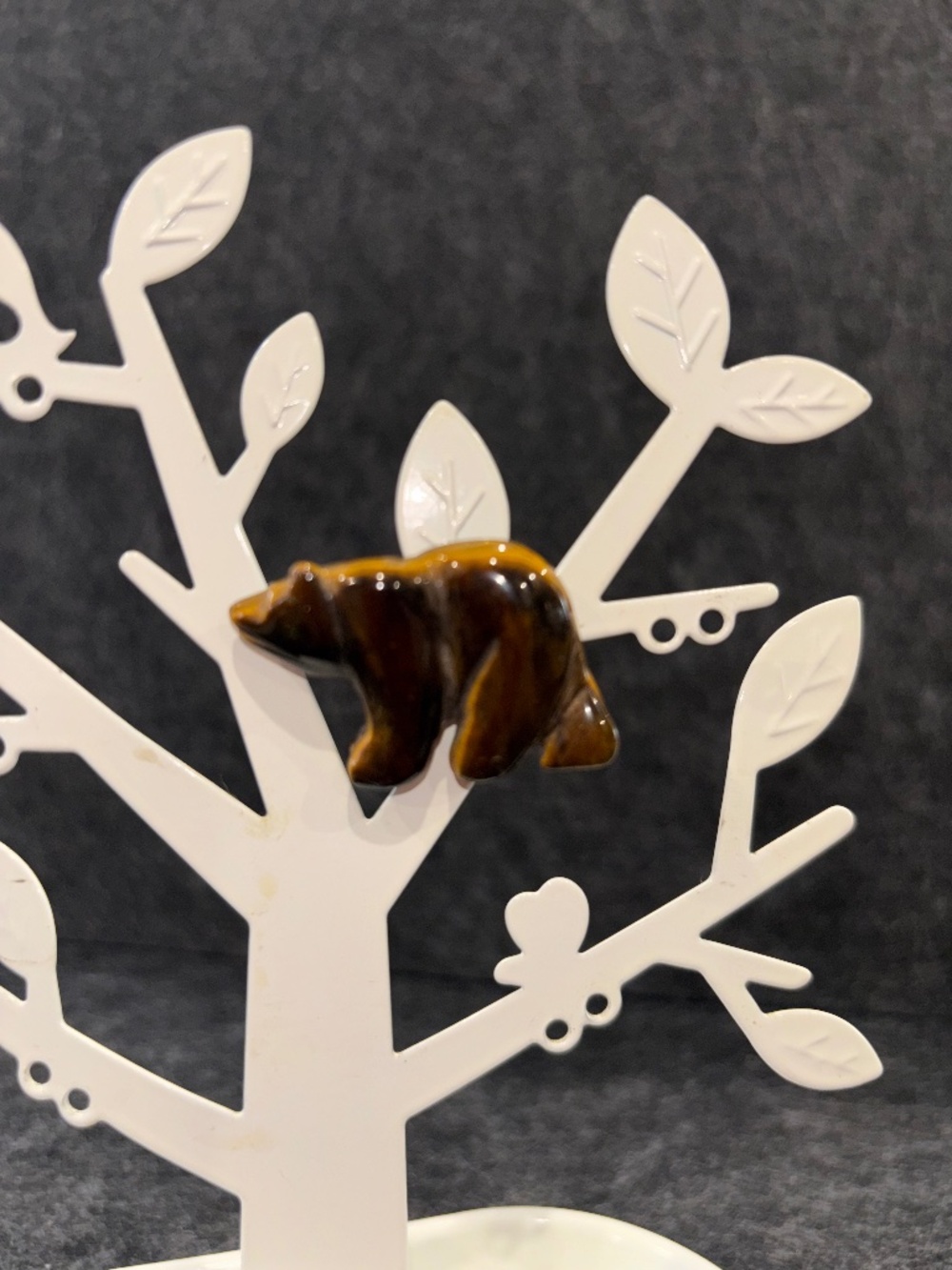 Craved Tiger Eye Bear Brooch